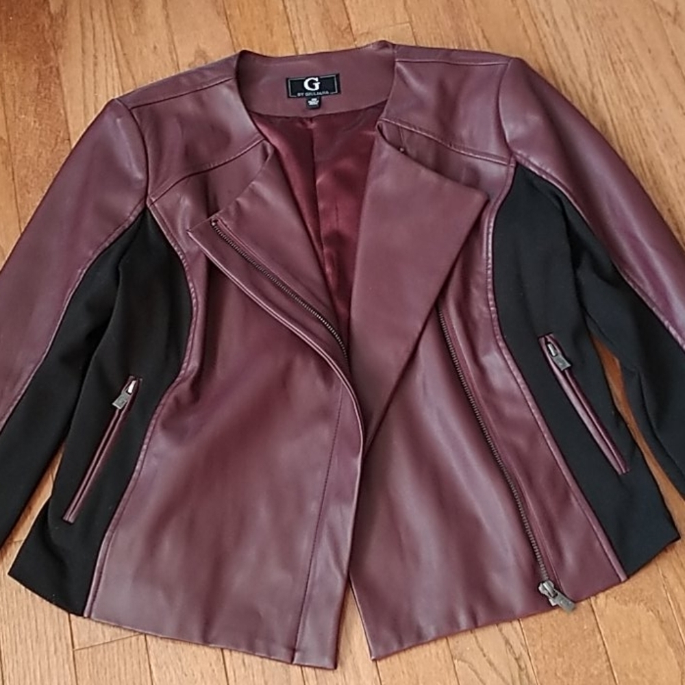 G by Giuliana faux leather & knit Jacket Sz XS - Picture 3 of 12